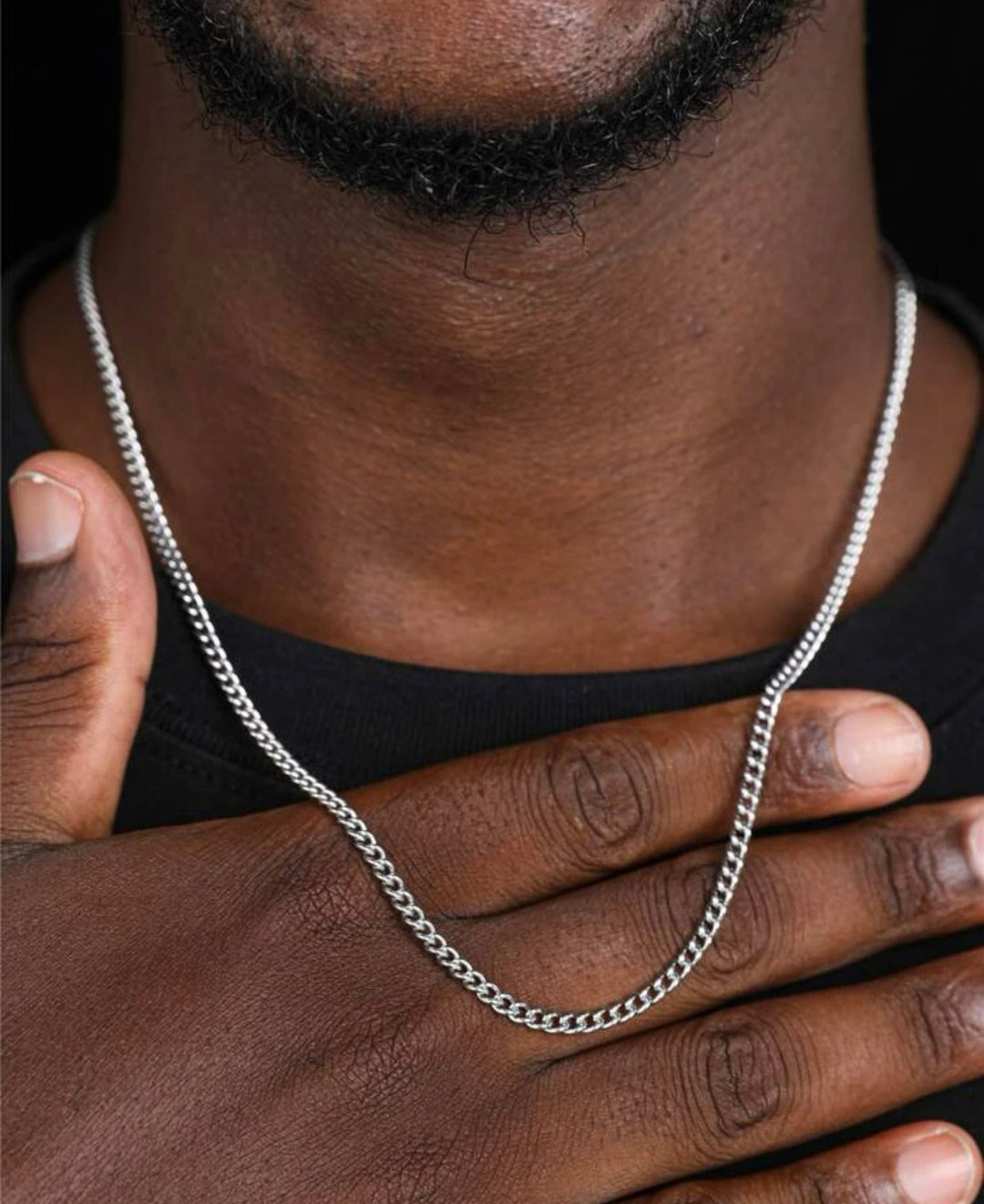 Men’s minimalist chain necklace stainless steel