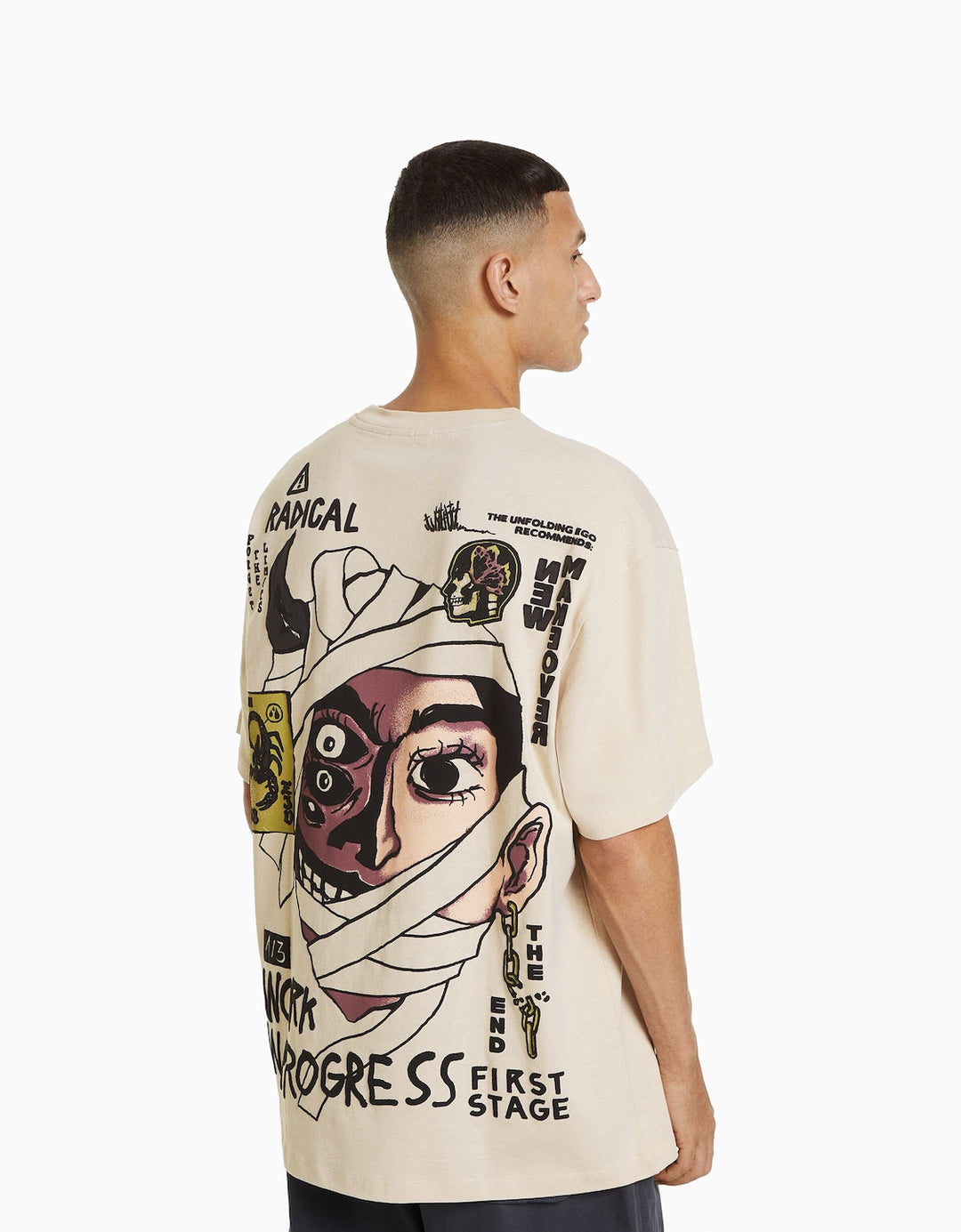 Bershka Printed Shortsleeve Backprint Graphic T-shirt