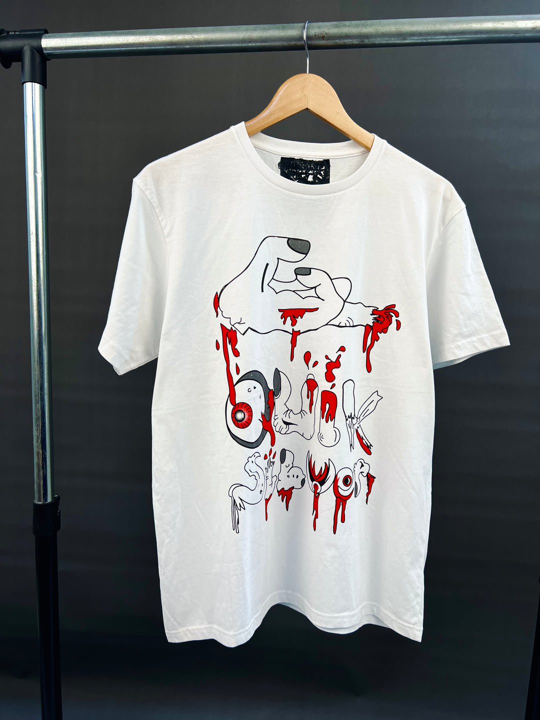 Quick Silver Bloody Finger T-shirt in white