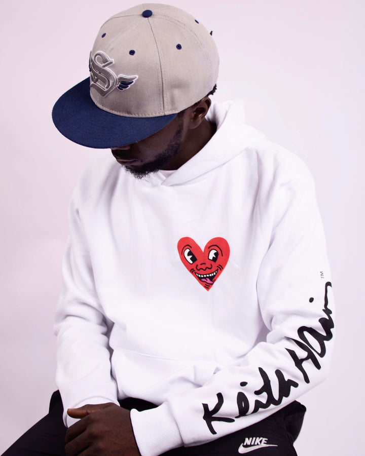 Keith Haring Backprint Hoodie in White