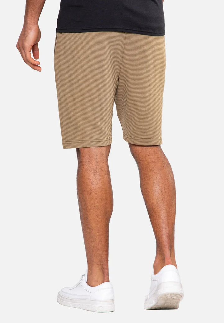 Threadbare Ribbed Fleece Shorts in brown