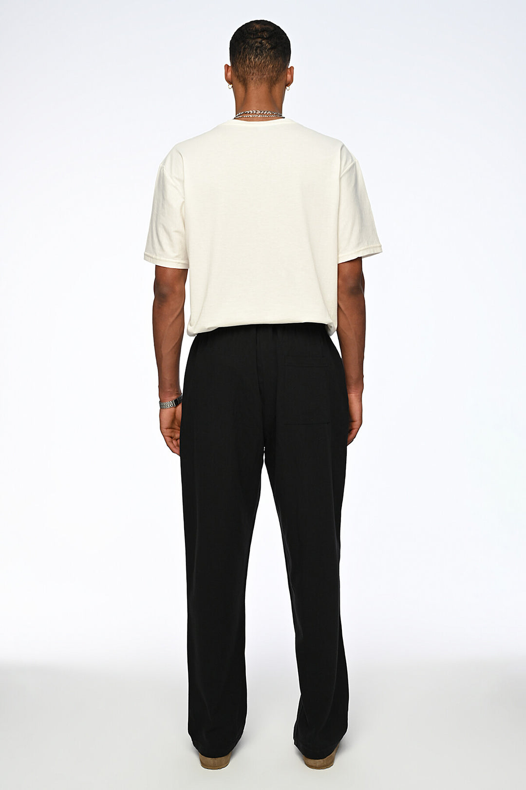 Vamos linen trousers in black