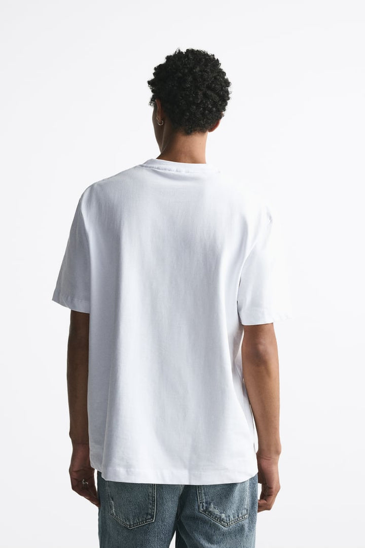 Unit 100 crew neck t-shirt in white