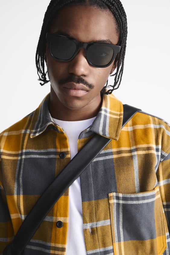 ZARA CHECK FLANNEL SHIRT MUSTARD