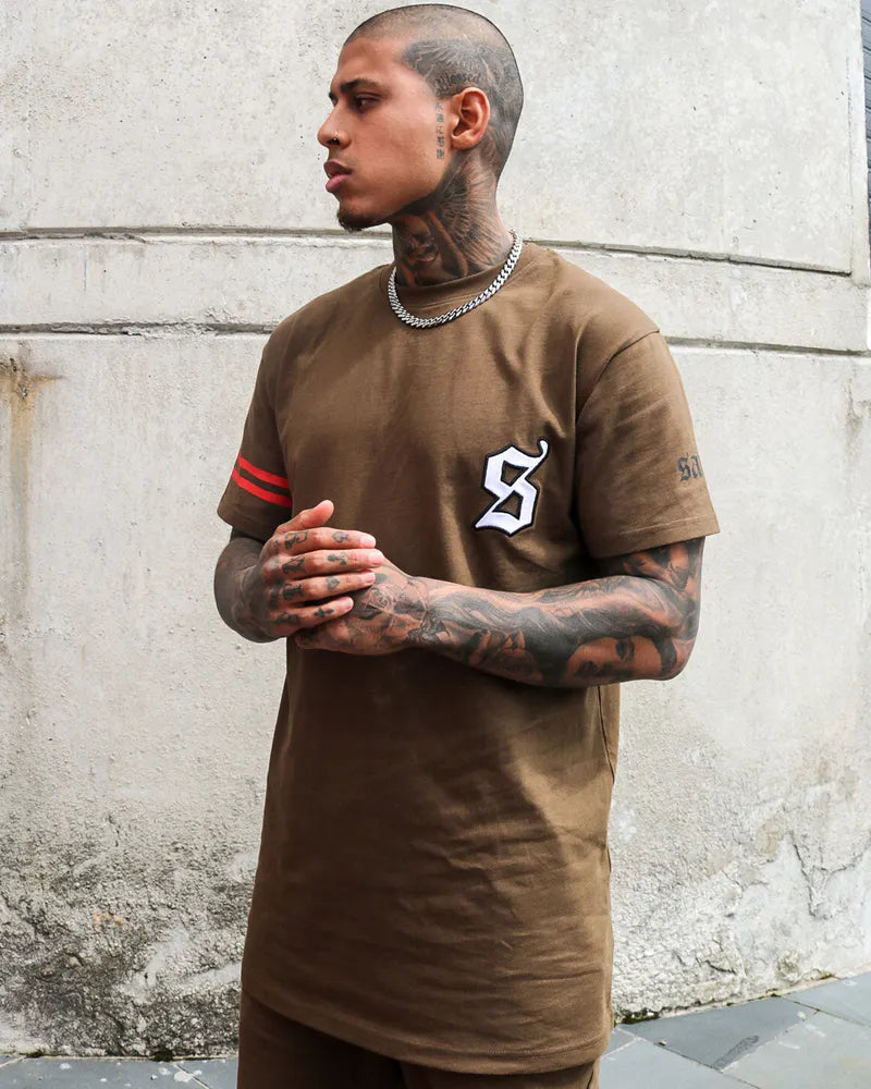 SAINT MORTA Logo Envogue Allstar T-Shirt in brown