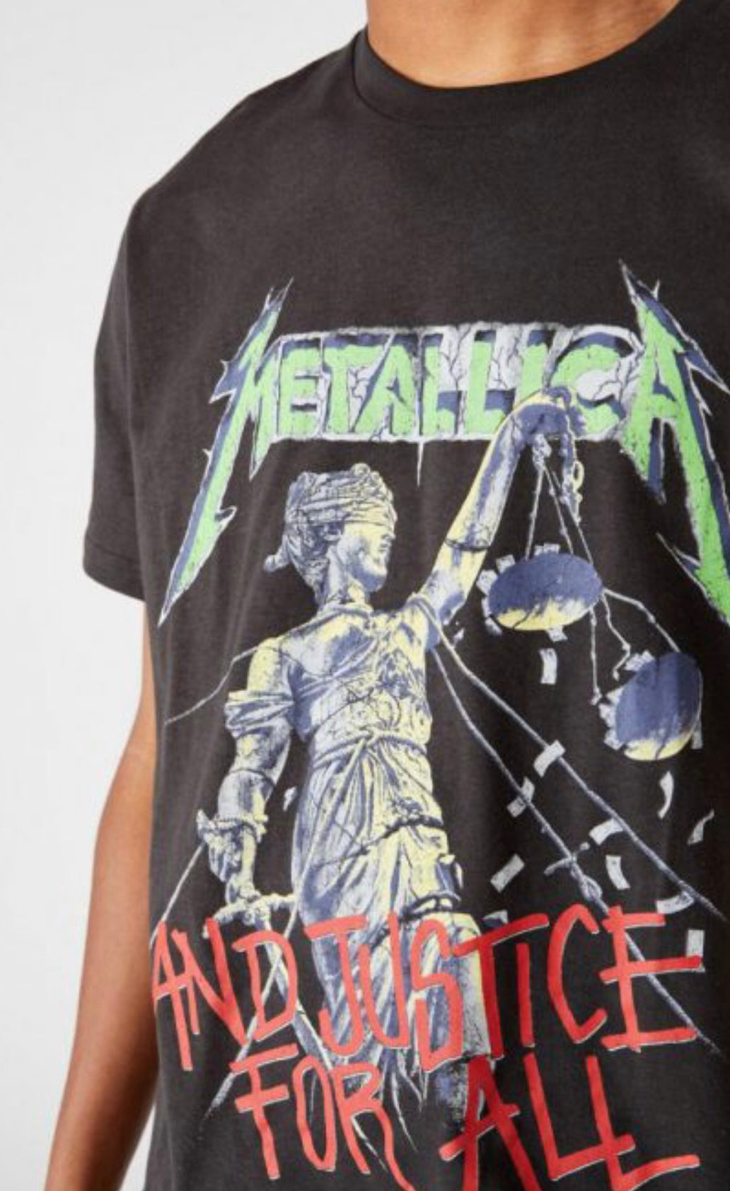 Metallica Justice for all print T-shirt in washed black