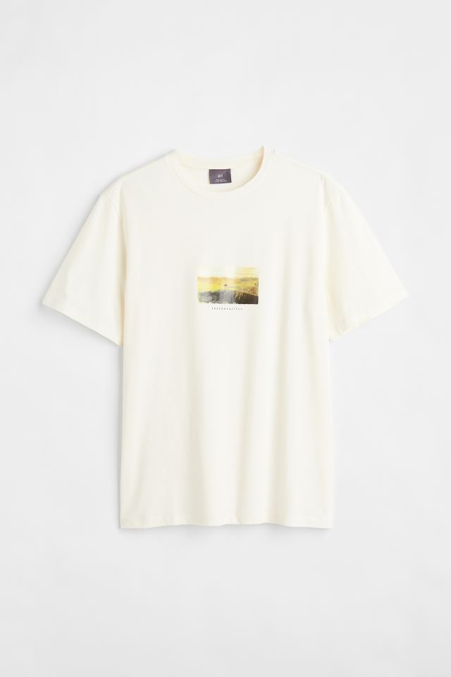 H&M retrouvailes printed T-shirt in cream