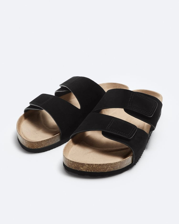 Ruizustock Split Suede Nubuck Sandals in black – Garmisland