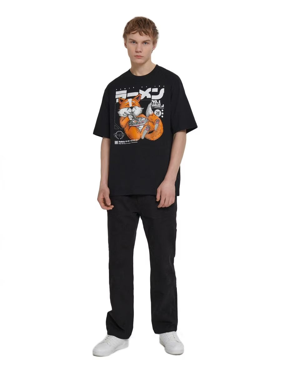 Cropp oriental fox print t-shirt