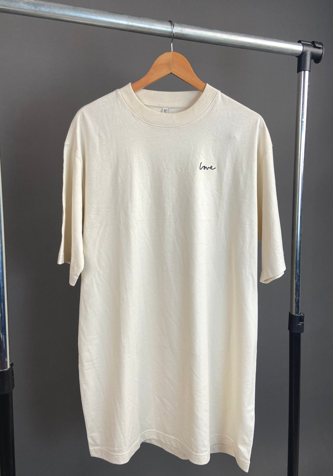 H&M basic love t-shirt in cream