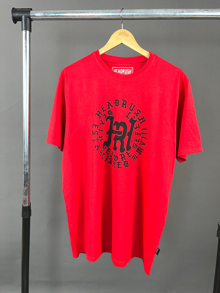 Headrush backprint text t-shirt in red