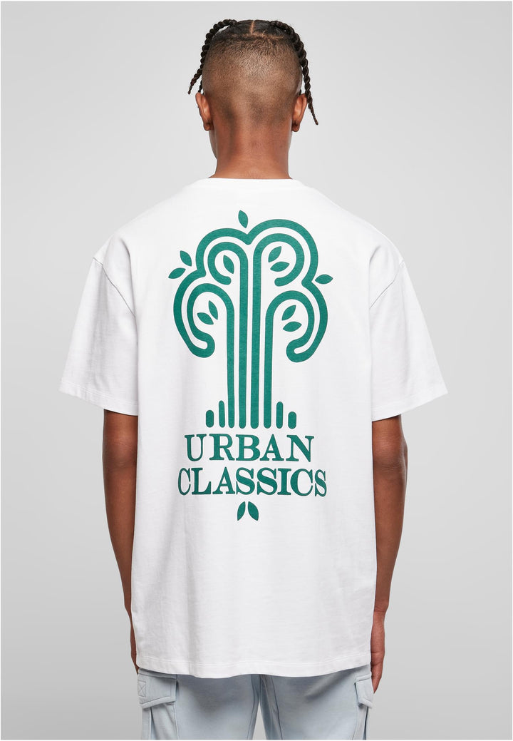 Urban Classics Organic Tree logo T-shirt in white