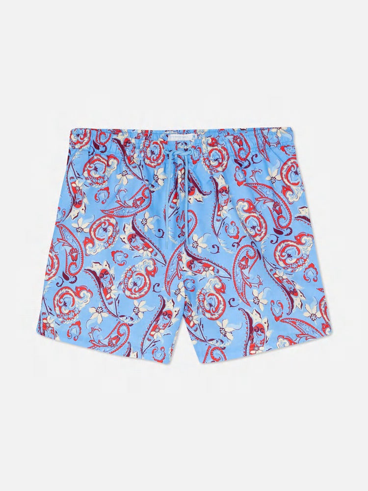 Paisley swim shorts in blue