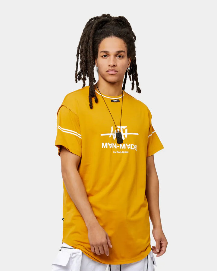 The Anti Order Logo Man Made T-Shirt in mustard