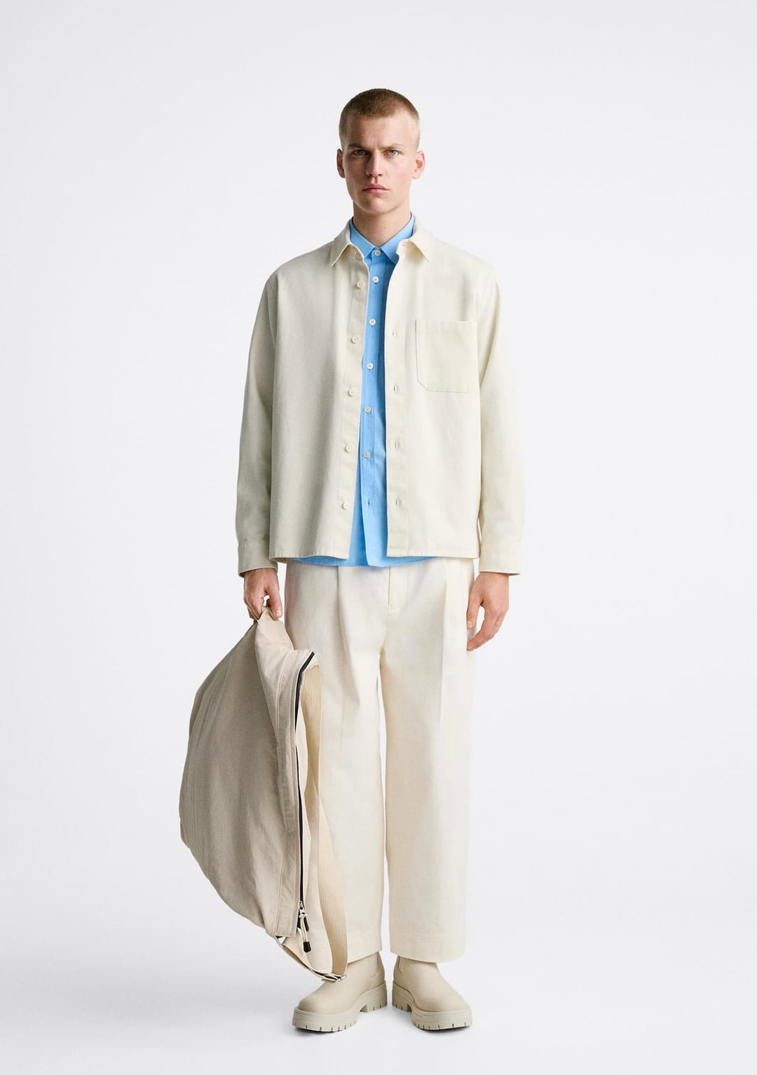 ZARA BOXY FIT OVERSHIRT STONE