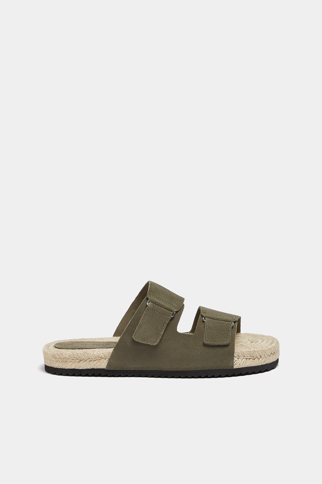 PULL&BEAR LEATHER JUTE SLIDES SANDALS