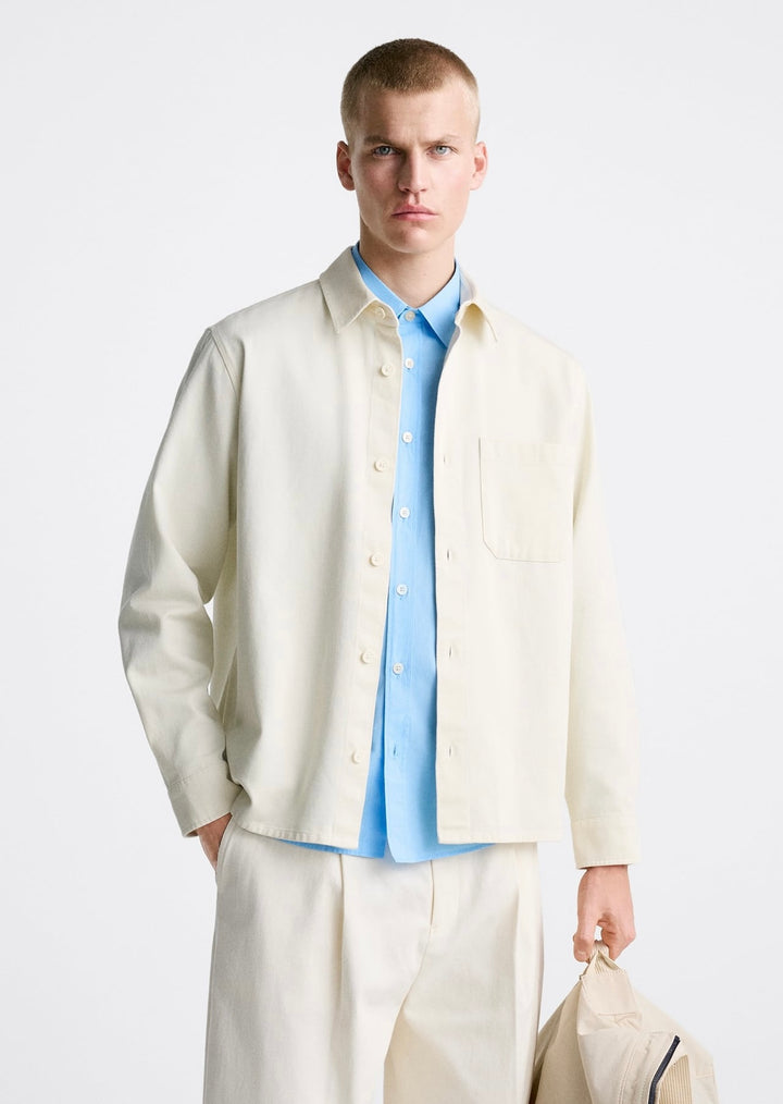 ZARA BOXY FIT OVERSHIRT STONE