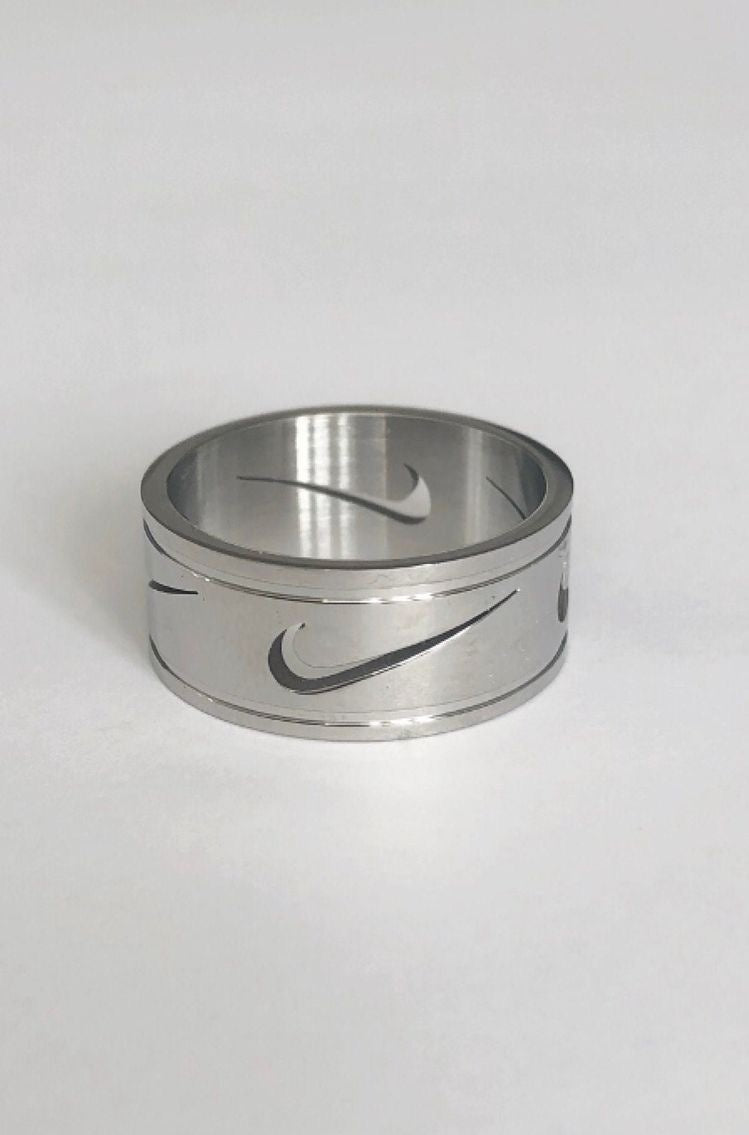 Nike Cut Out repeat ring in silver