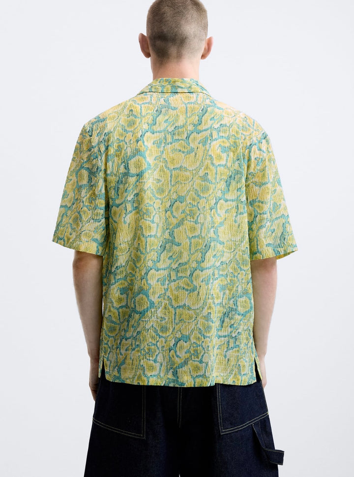 ZARA SNAKE PRINT SHIRT YELLOW