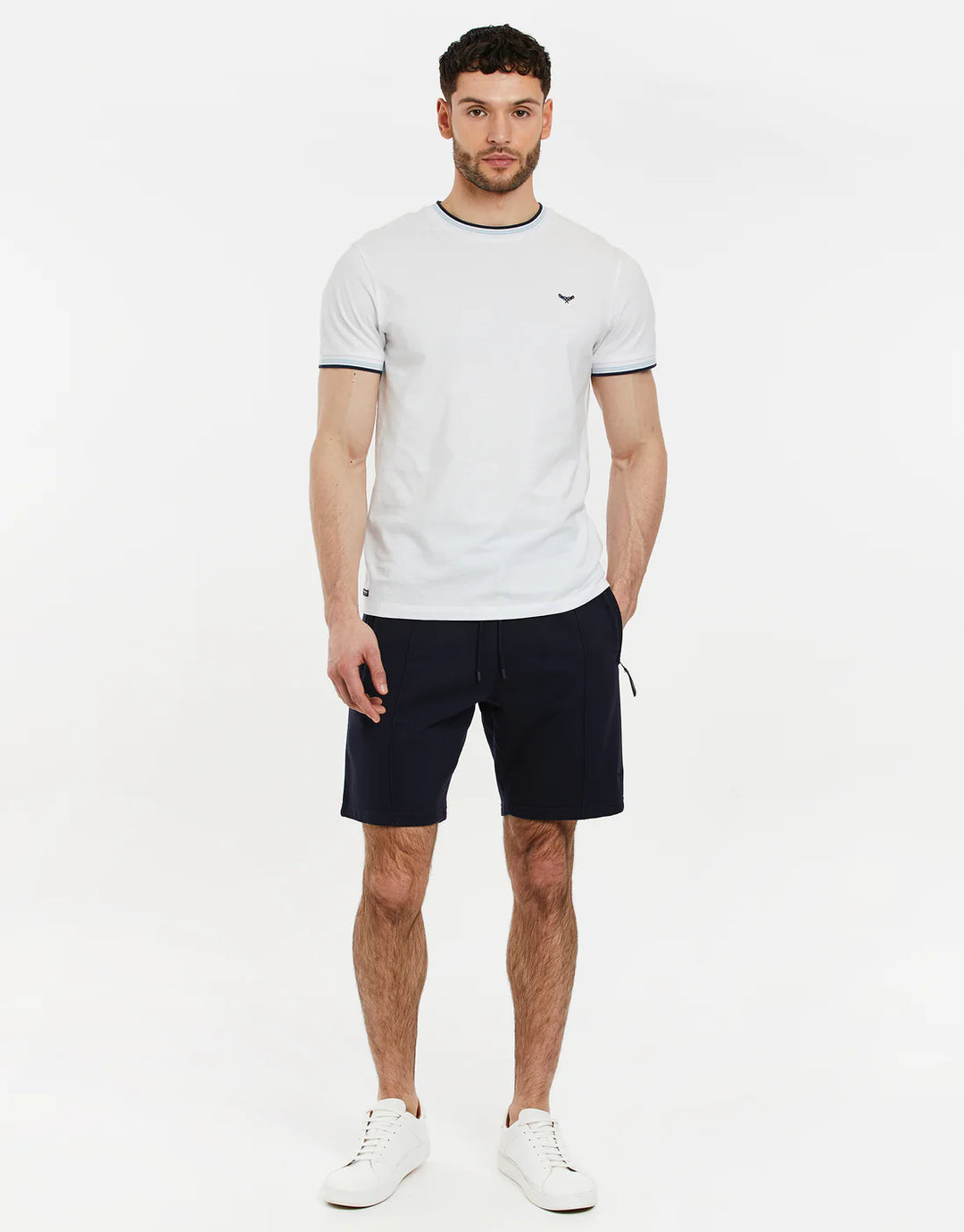 Threadbare Men's Stone Fleece Sweat Shorts in blue