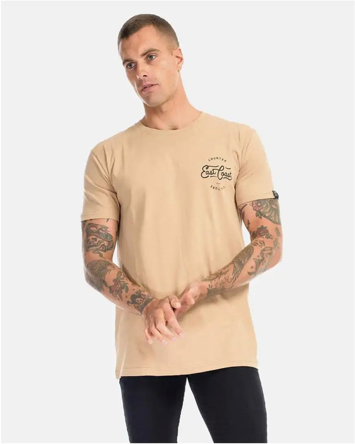 DVNT clothing east coast T-shirt in camel