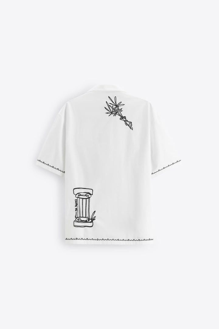 ZARA SHIRT WITH CONTRAST EMBROIDERY