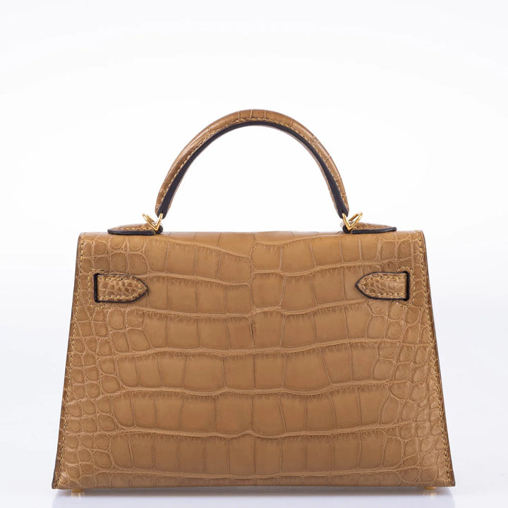 Kelly mini 22 bag in alligator brown