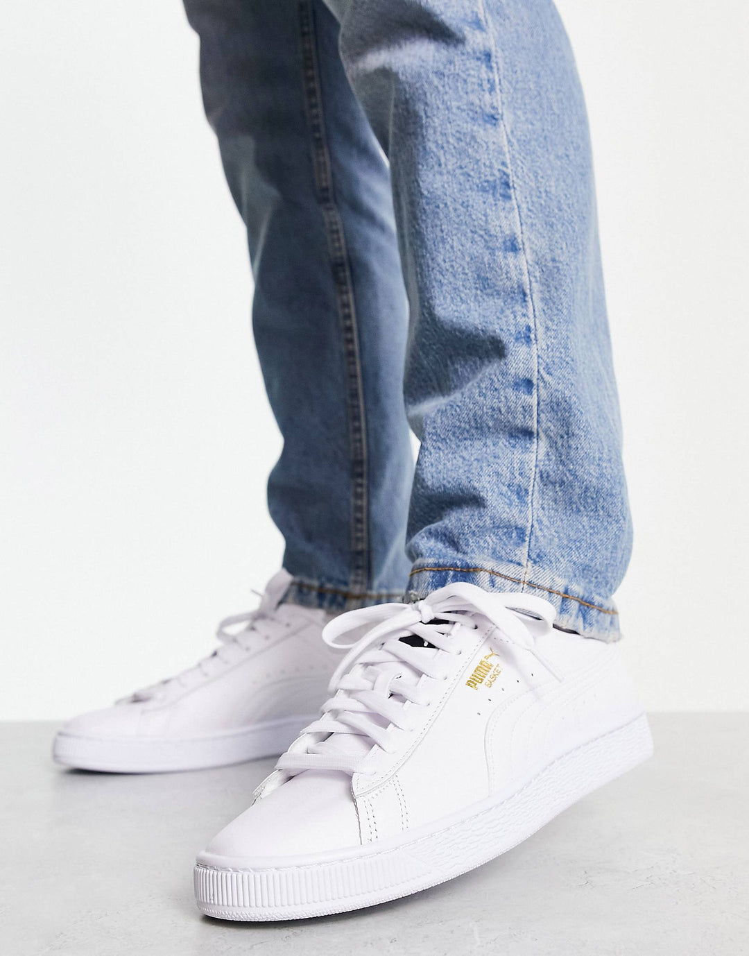 Puma basket class trainers in all white