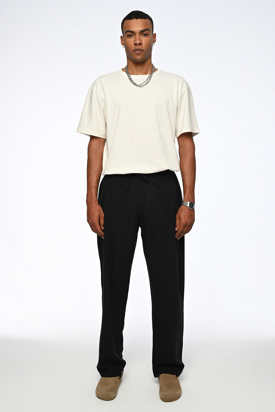 Vamos linen trousers in black