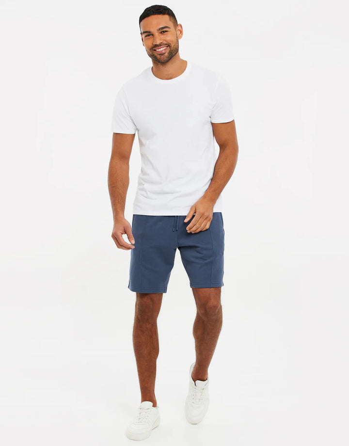Threadbare Men's Stone Fleece Sweat Shorts in denim blue