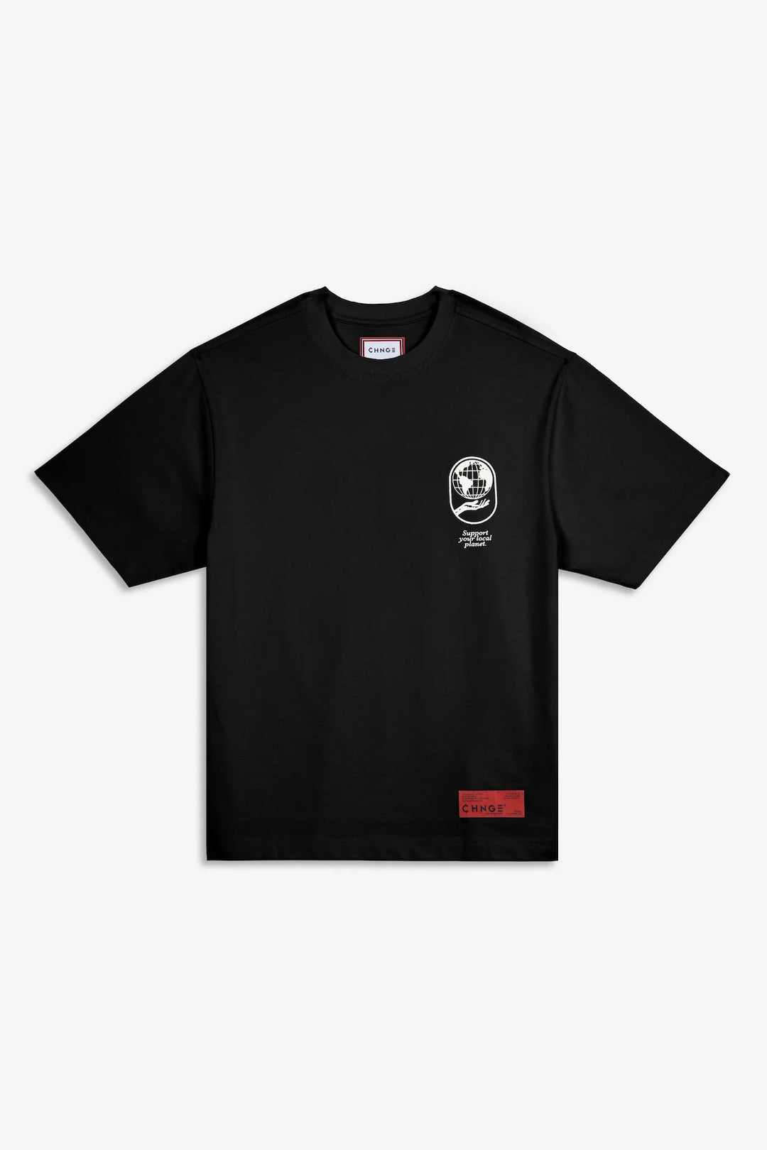 CHNGE SUPPORT YOUR LOCAL PLANET ZW S/S T-SHIRT in black