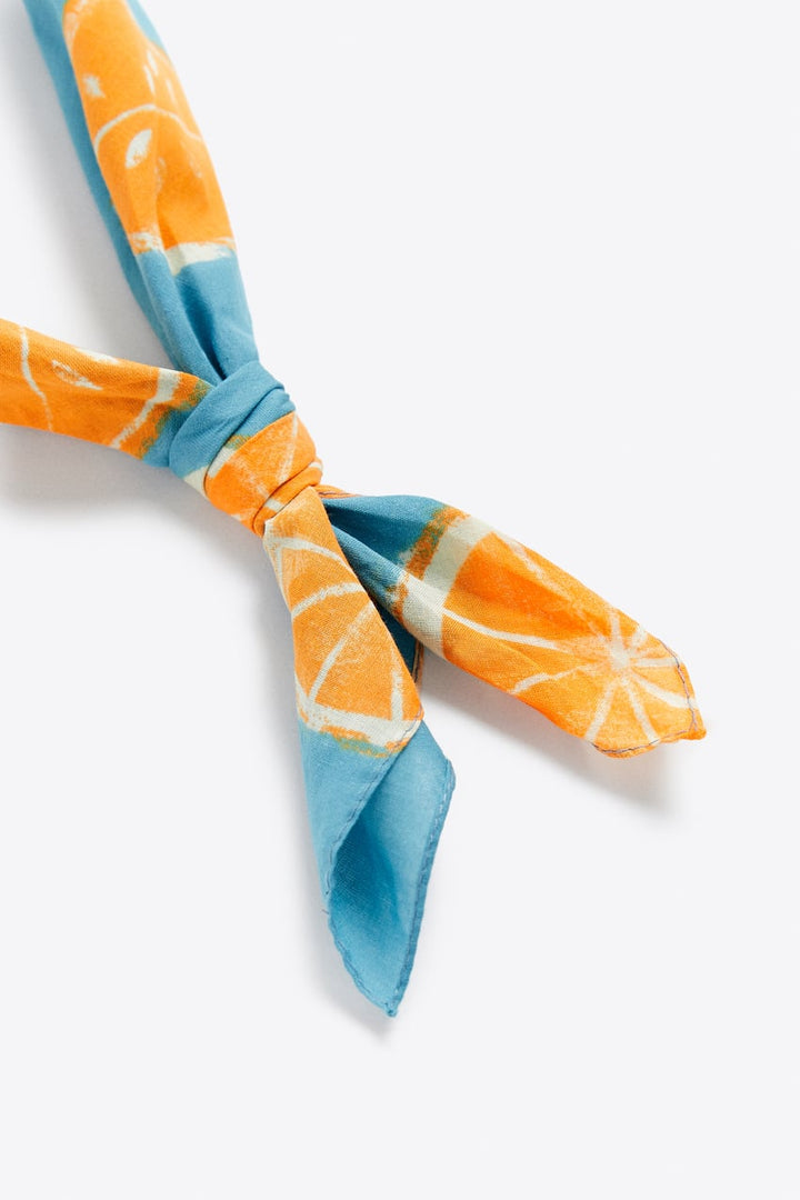 ZARA LEMON PRINT BANDANA - LIMITED EDITION BLUE