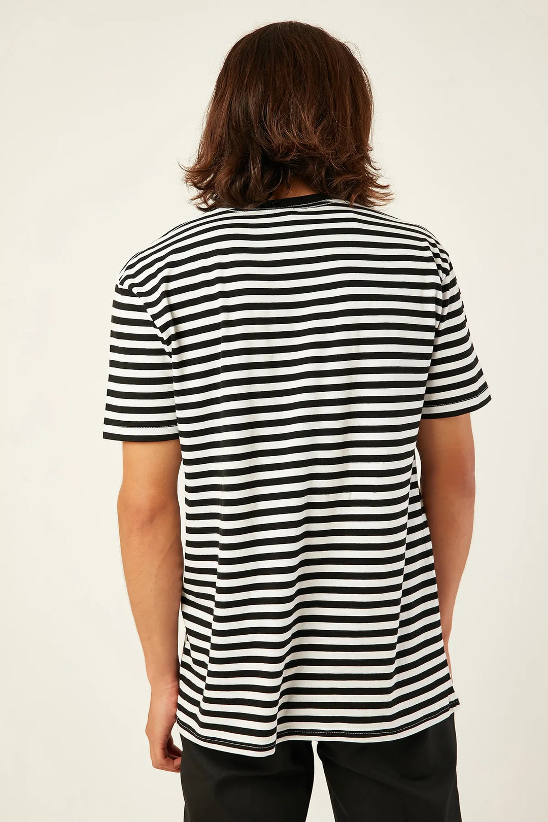 Wellmade Staple striped T-shirt in black