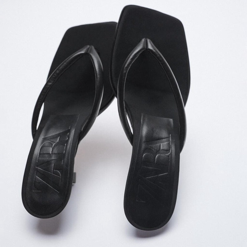 Zara square slipper heel