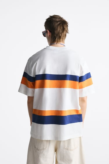 ZARA STRIPE PRINT T-SHIRT WHITE