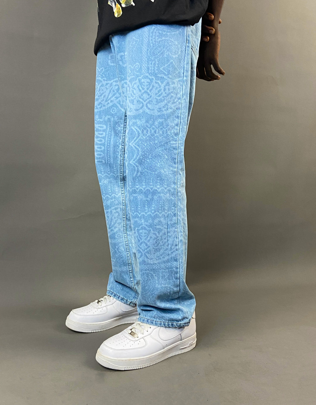 Denim Bro Bandana print jeans in blue