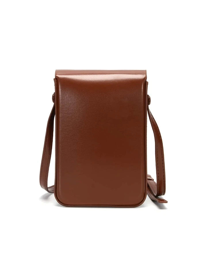 Minimalist Flap Crossbody bag in brown