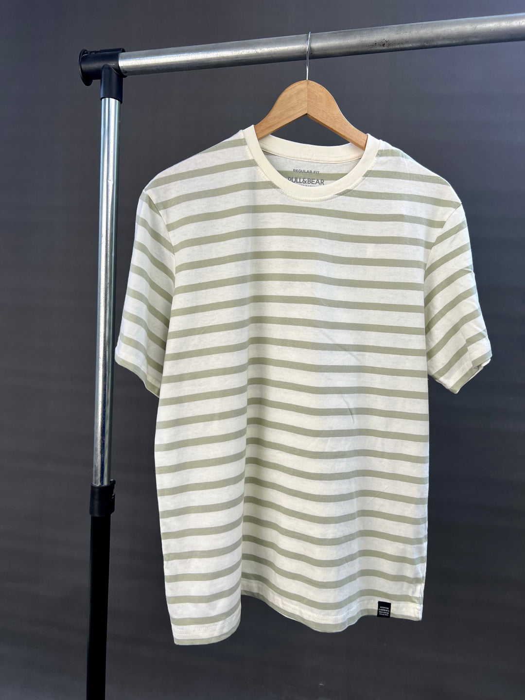 Pull&Bear striped t-shirt in sage