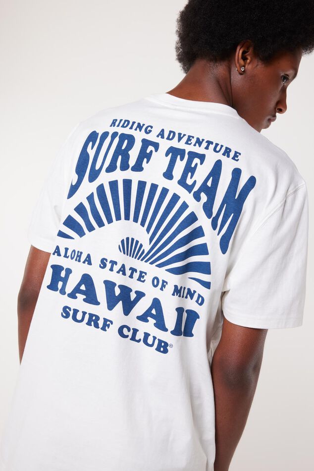 America Regular Hawaii Surf Club T-shirt in white