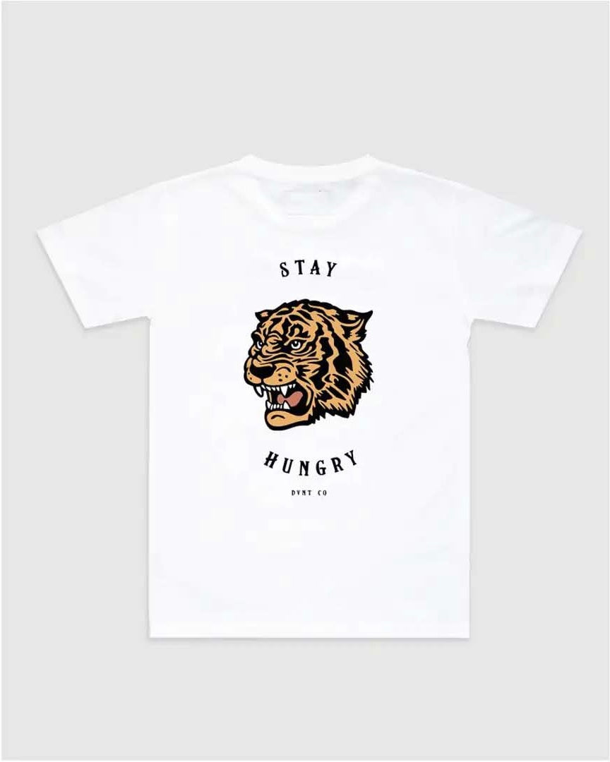 DVNT Stay Hungry Backprint T-shirt in white