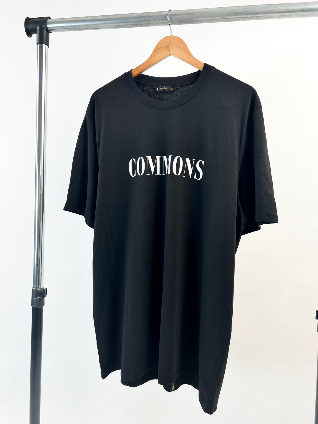 Commons text print t-shirt in black