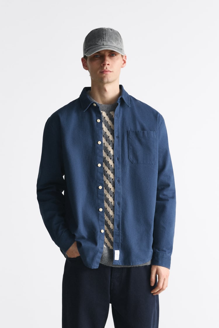 ZARA SHIRT WITH POCKET INK BLUE