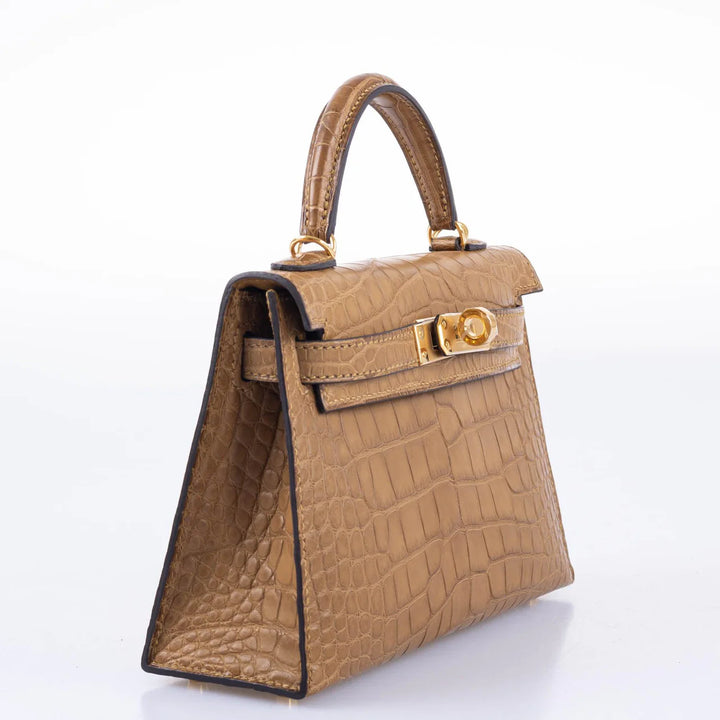 Kelly mini 22 bag in alligator brown
