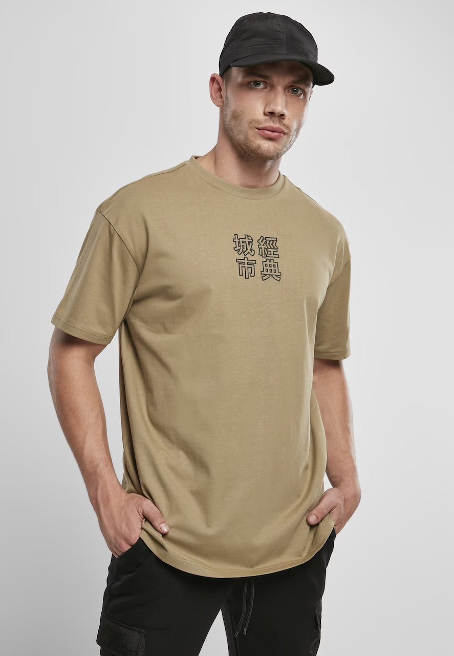 Urban Classics Chinese t-shirt in khaki