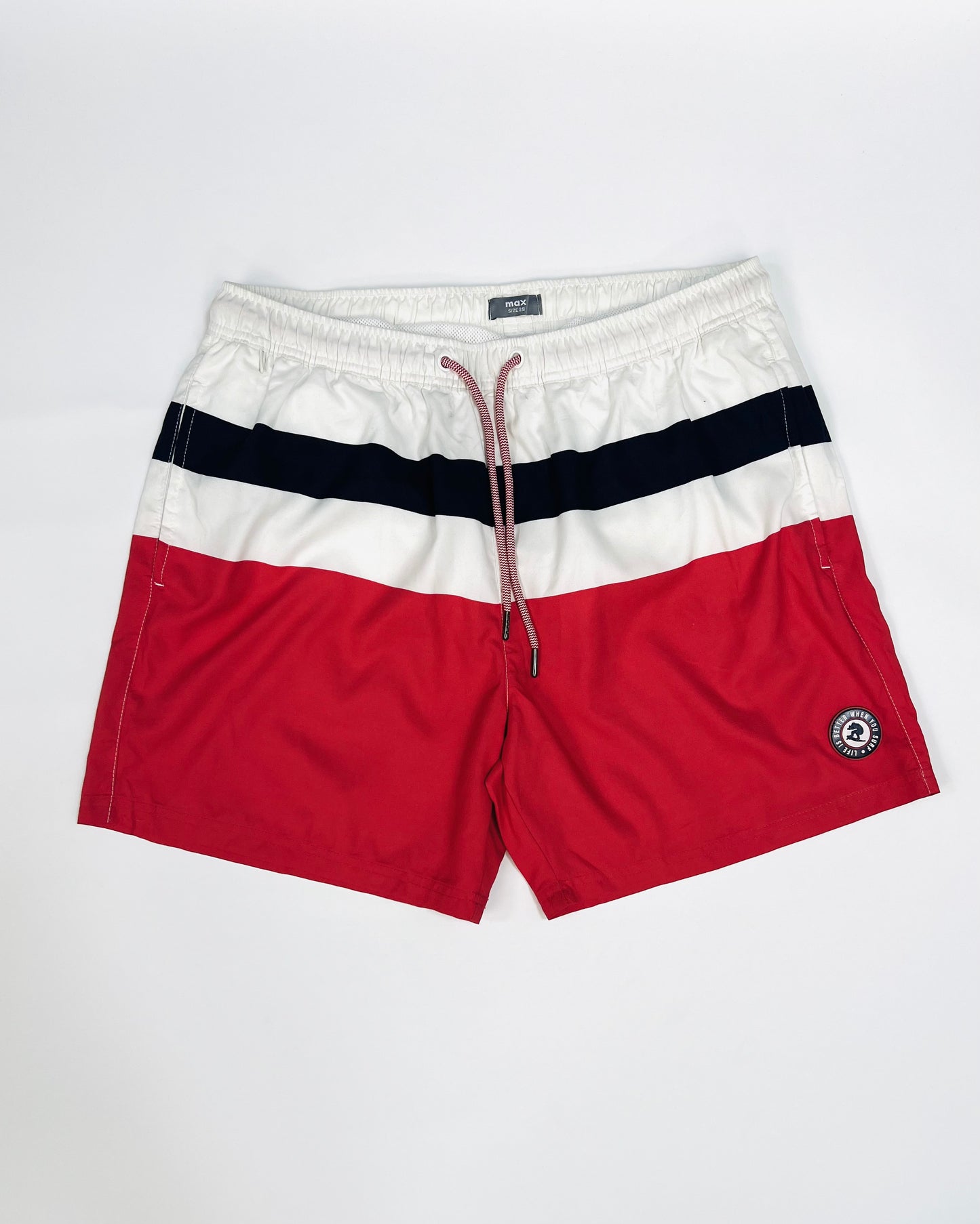 Max Colorblock Swim shorts in white/red