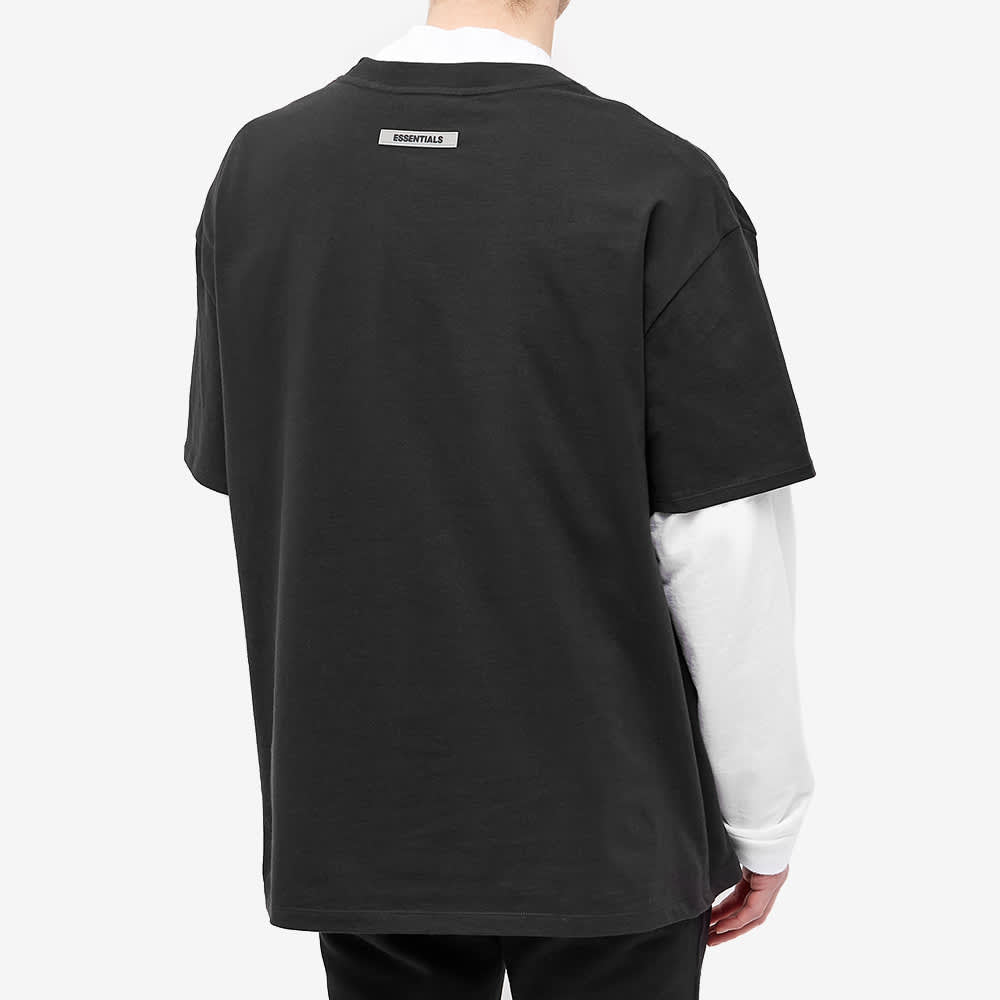 ESSENTIALS FEAR OF GOD FRONT LOGO T-SHIRT IN BLACK