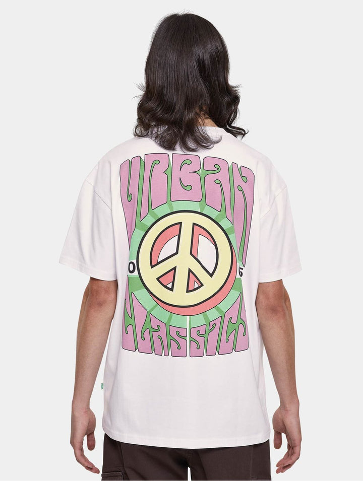 Urban Classics  Men T-Shirt Organic Big Peace in white