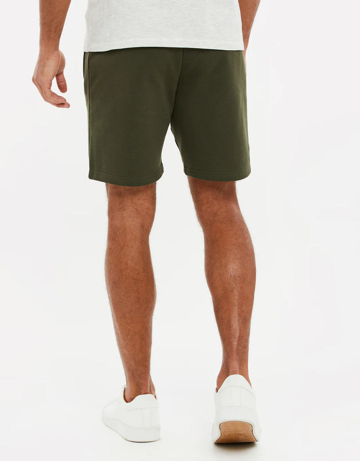 Threadbare Men's Stone Fleece Sweat Shorts in green
