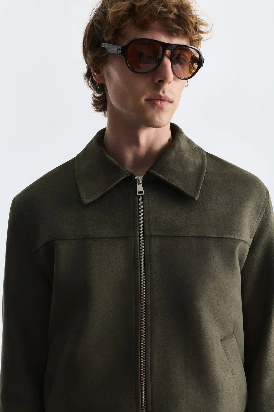 Antioch suede jacket in khaki