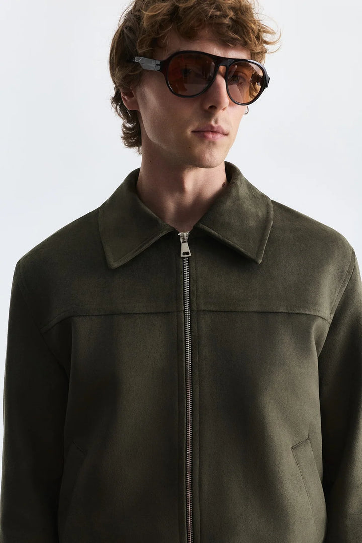Antioch suede jacket in khaki